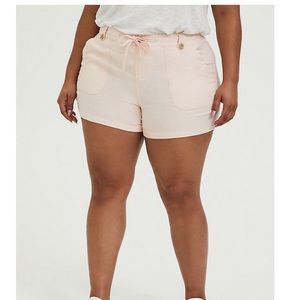 NWT Drawstring short Linen light pink